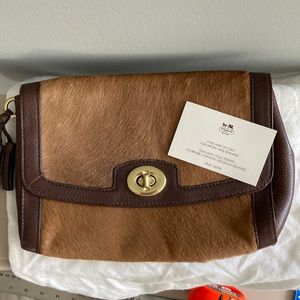 Coach Brown Calf Clutch NEW